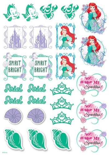 Ariel Little Mermaid Edible Character Icon Sheet - Click Image to Close